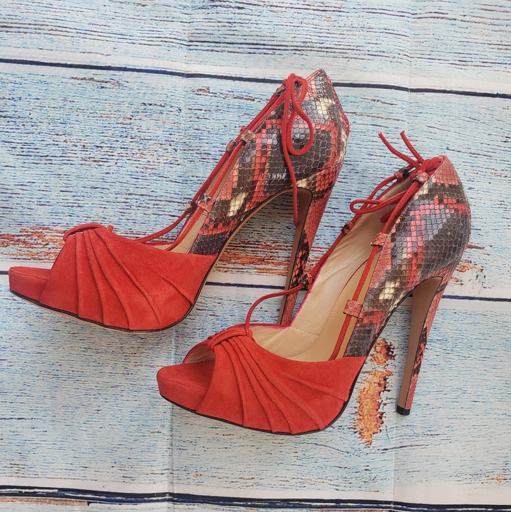 Alexandre Birman exclusively for Saks Fifth Avenue Suede Snake Print Stilettos